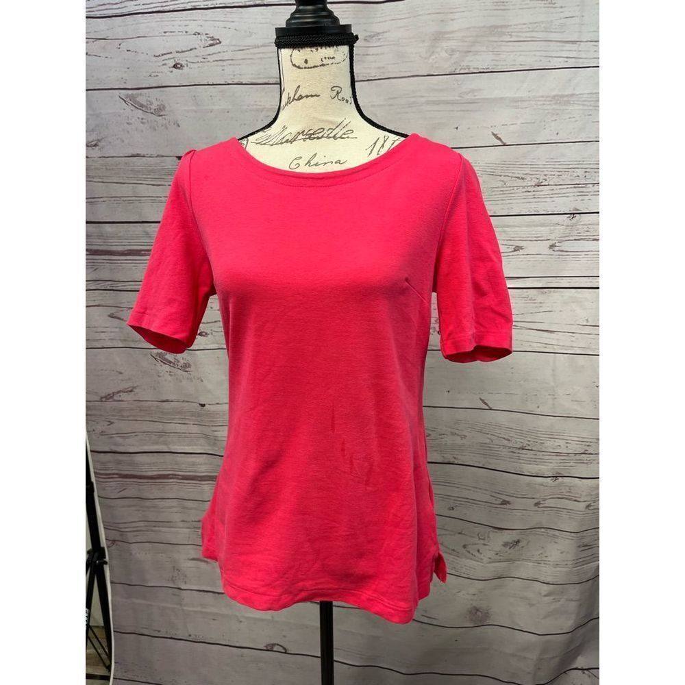 Old Navy medium fitted pink blouse with 1/4 zip in back